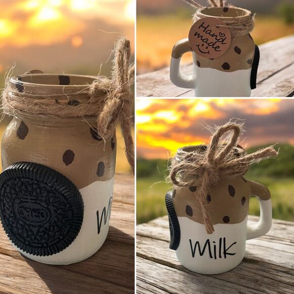 ⤵️🆕 Glass Faux Milk Bottle Decor For Farmhouse Tiered Tray, Farmhouse Decor - Picture 8 of 10